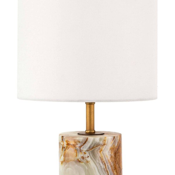 Jade & Brass Mini Cylinder Lamp